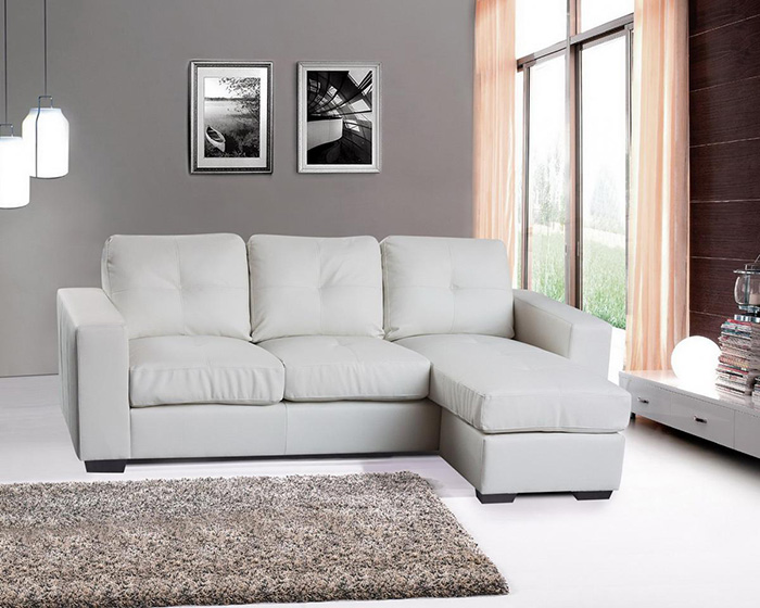 Diego Full Bonded Leather Corner Sofa